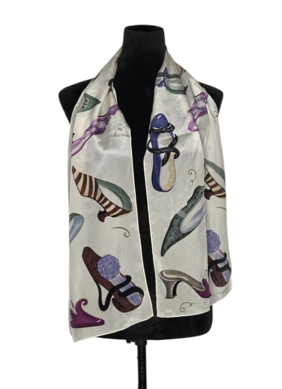 The Metropolitan Museum of Art 100% Silk Shoe Print Scarf Fashion Art Made Japan
